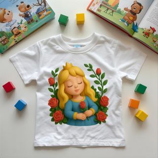 👸💤 Kouzelná jako z pohádky! Tričko s motivem Šípkové Růženky si zamiluje každá malá princezna 🌹✨ Hebké, kvalitní a ideální...