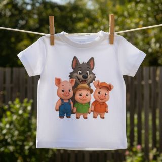 ✨ Novinka pro malé pohádkové milovníky! 🐷🐺 Tričko s veselým motivem pohádky O třech prasátkách vykouzlí úsměv každému...